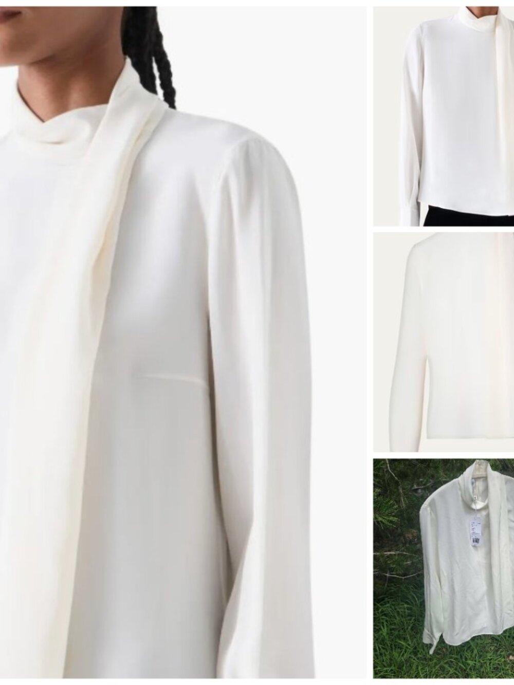 Akris Punto - Long-Sleeve Silk Scarf Blouse - size 6 - NEW with tags - Picture 4 of 16